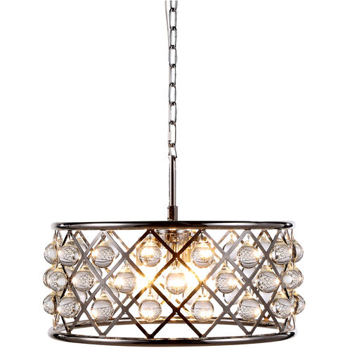 Madison 5 Light 20 inch Polished Nickel Pendant Ceiling Light in Clear, Smooth Royal Cut, Urban Classic