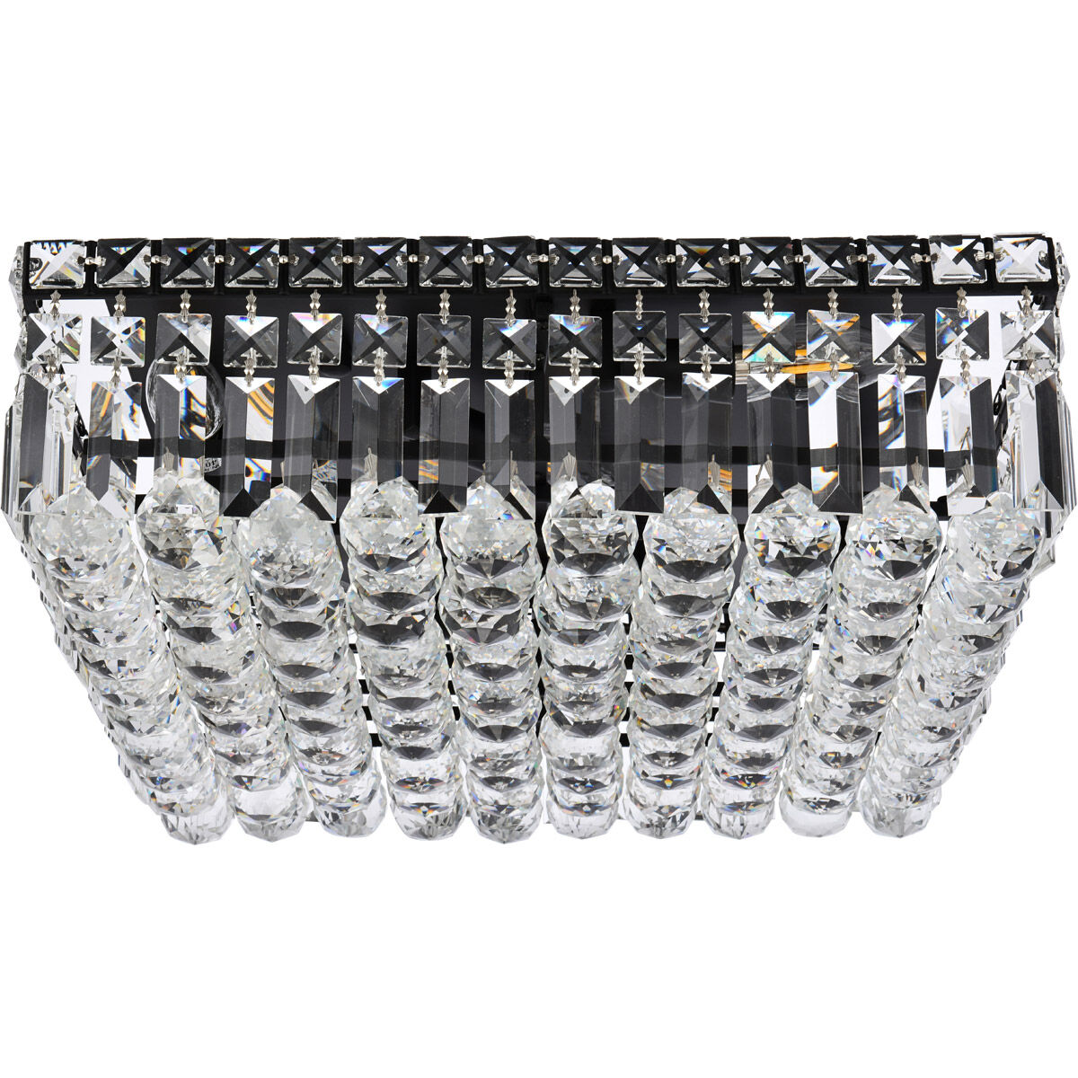 Maxime 6 Light 16 inch Black and Clear Flush Mount Ceiling Light in Royal Cut