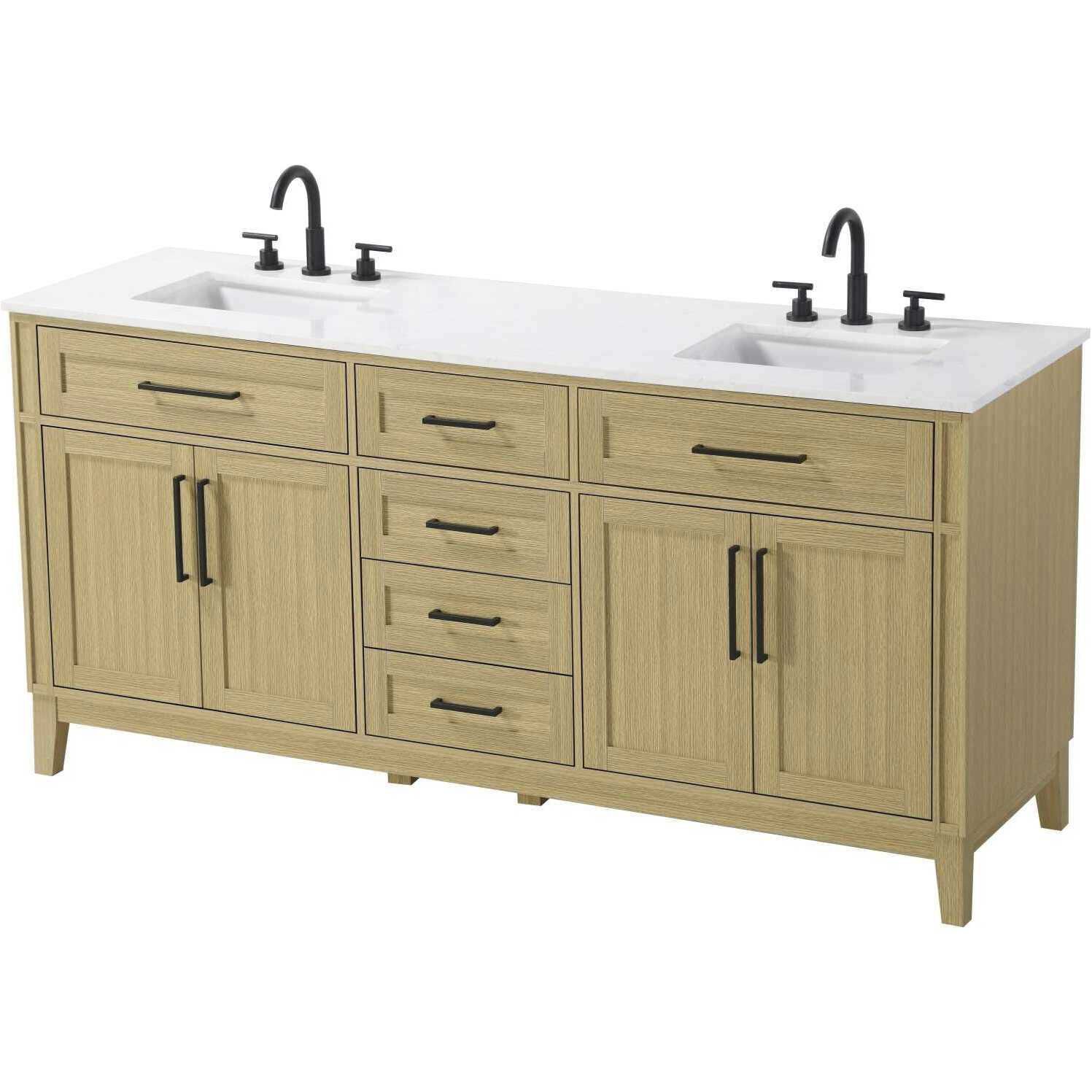 Virginia 72 X 35 inch Honey Brown Bathroom Vanity Cabinet