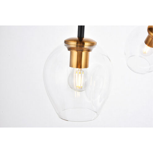 Cavoli 5 Light 43 inch Light Antique Brass and Flat Black Pendant Ceiling Light, Urban Classic