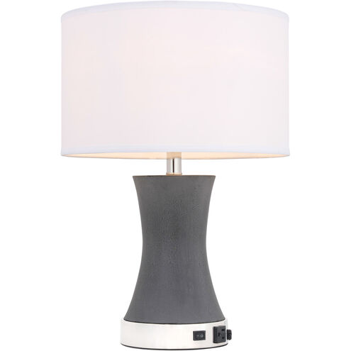 Knox 21 inch 40 watt Polished Nickel and Grey Table Lamp Portable Light