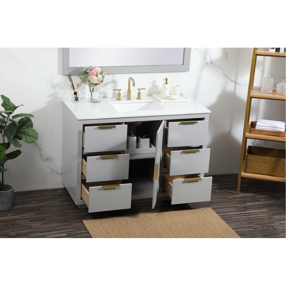 Blake 48 X 22 X 34 inch Grey Vanity Sink Set