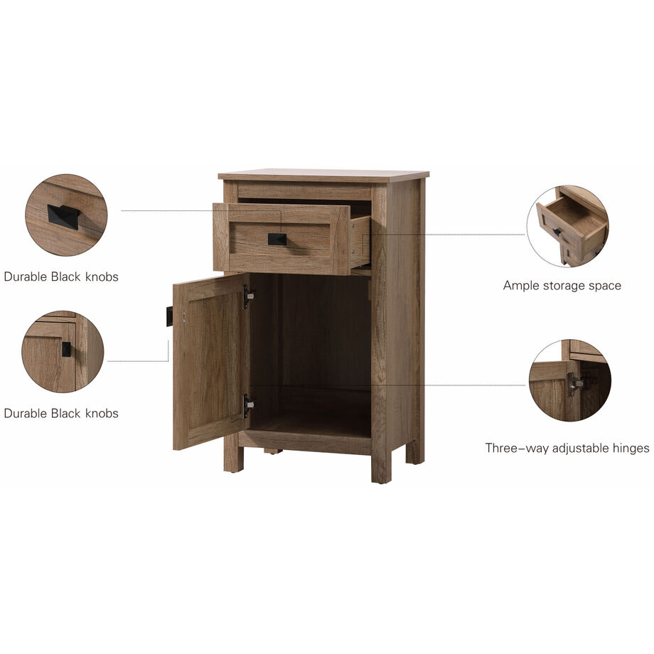 Adian Natural Oak Bathroom Storage Cabinet