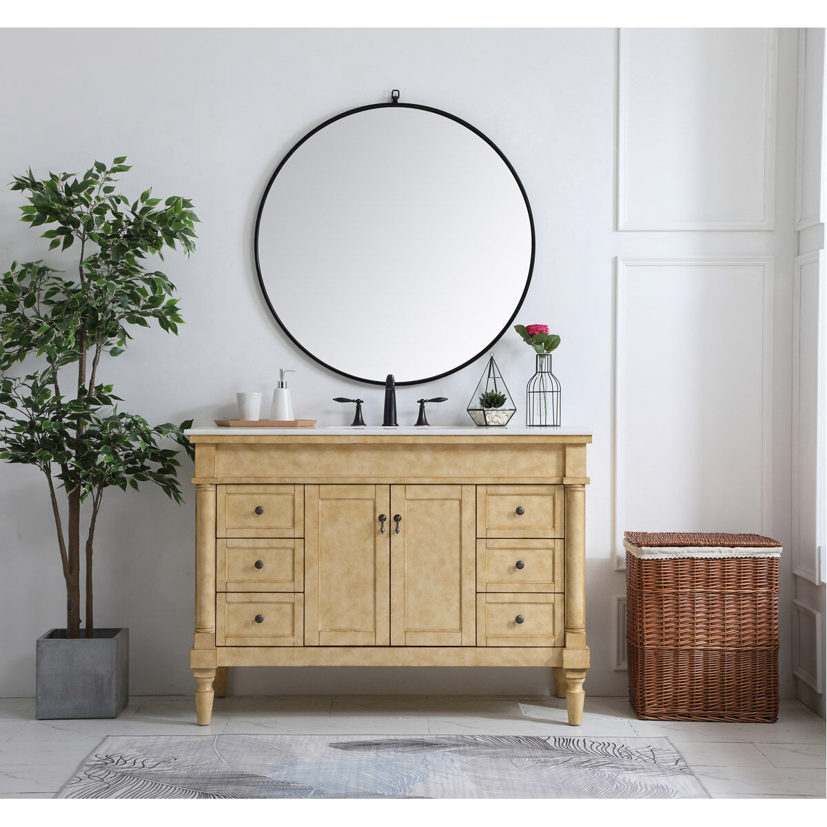 Lexington 48 X 21.5 X 35 inch Antique Beige Vanity Sink Set