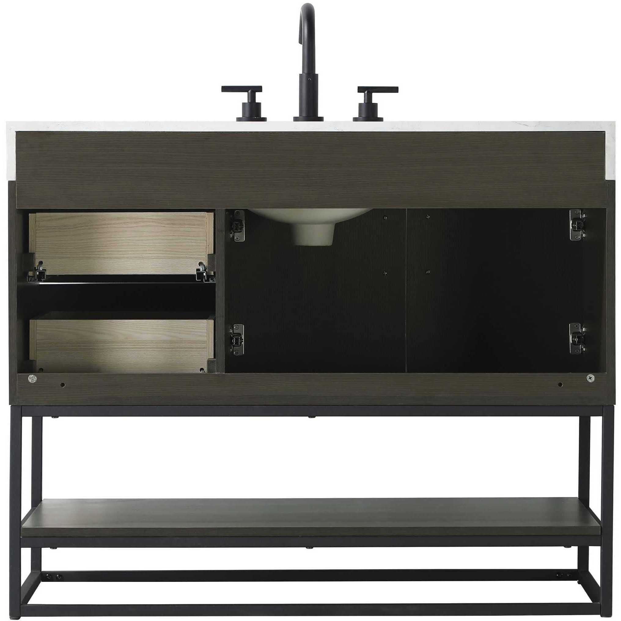 Caroline 42 X 34 inch Mocha Brown Bathroom Vanity Cabinet