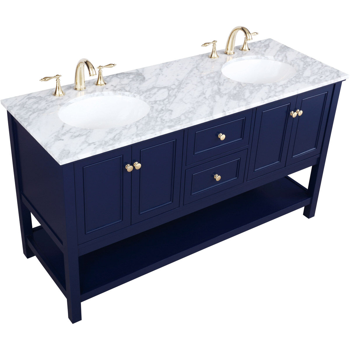 Metropolis 60 X 22 X 34 inch Blue Vanity Sink Set