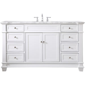 Wesley 60 X 22 X 35 inch White Vanity Sink Set