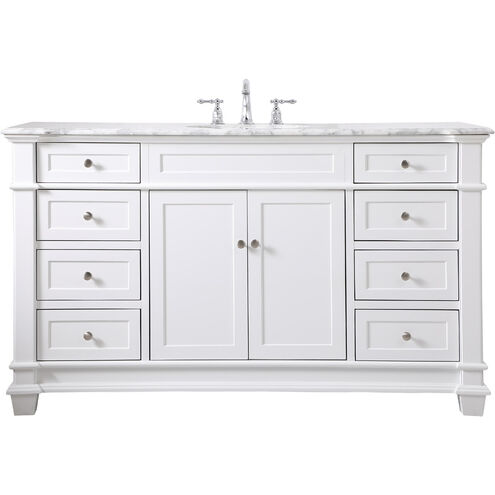 Wesley 60 X 22 X 35 inch White Vanity Sink Set
