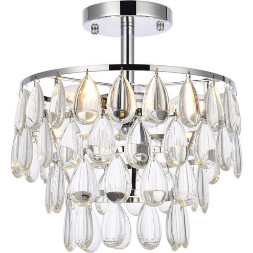 Mila 3 Light 12 inch Chrome Flush Mount Ceiling Light