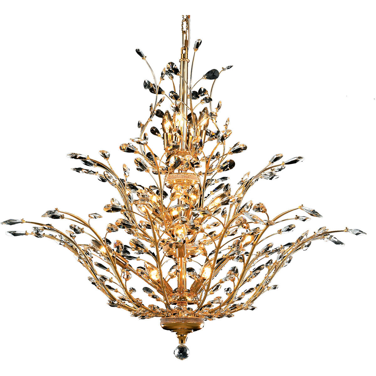 Orchid 18 Light 41 inch Gold Foyer Ceiling Light in Royal Cut