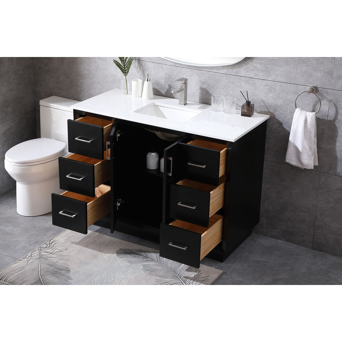 Hayes 48 X 22 X 35 inch Black Vanity Sink Set