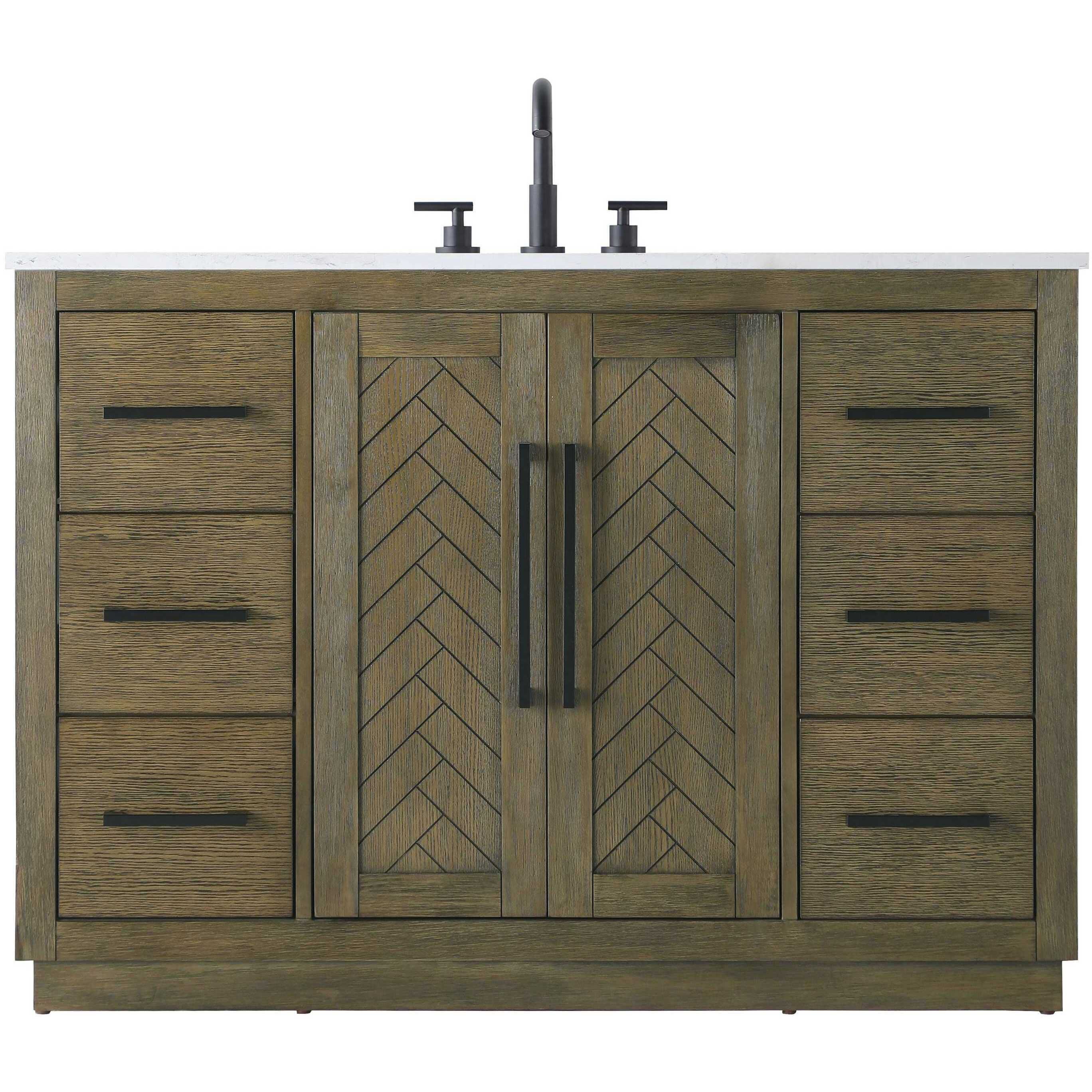 Chase 48 X 34 inch Hazel Oak Bathroom Vanity Cabinet