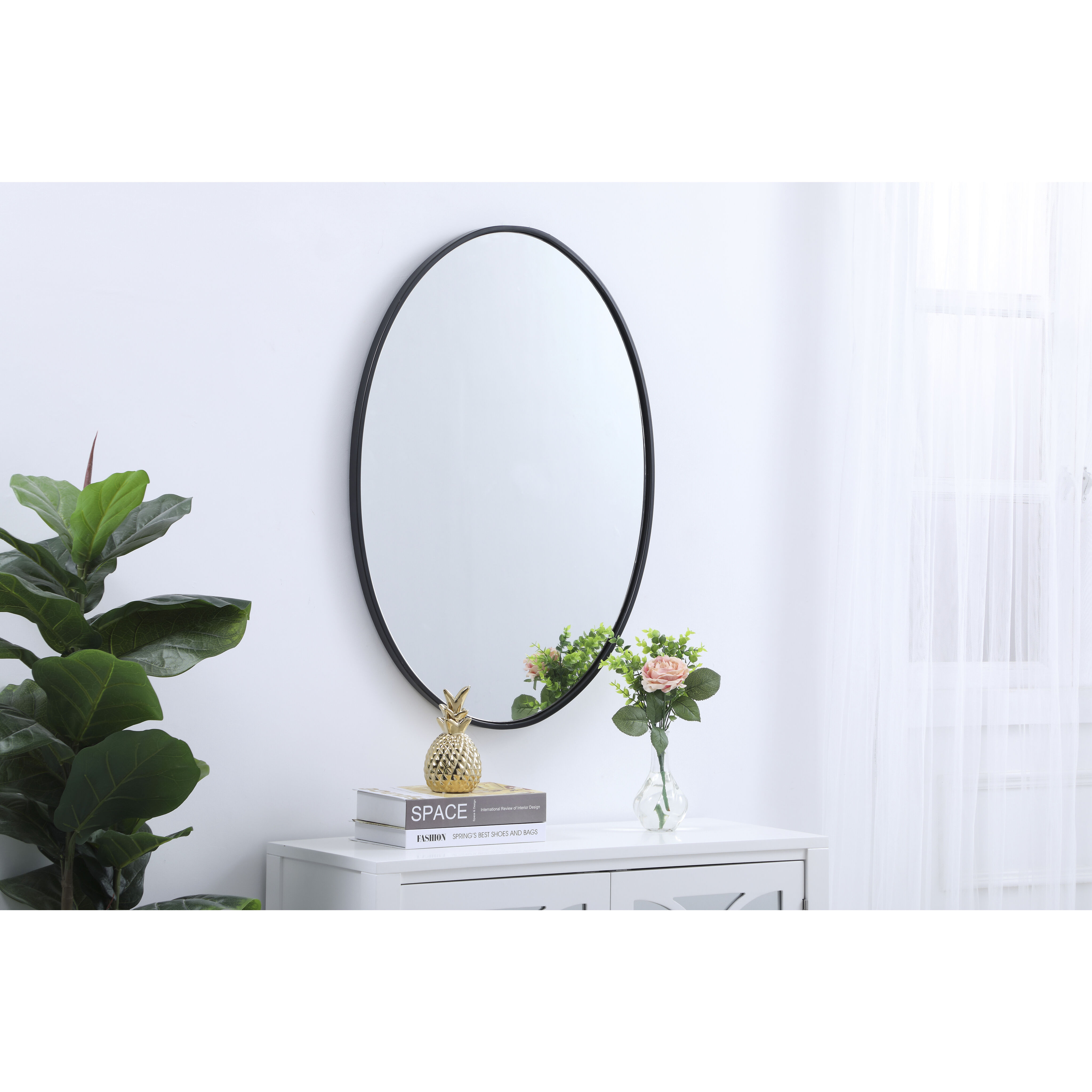 Eternity 34 X 24 inch Black Wall Mirror