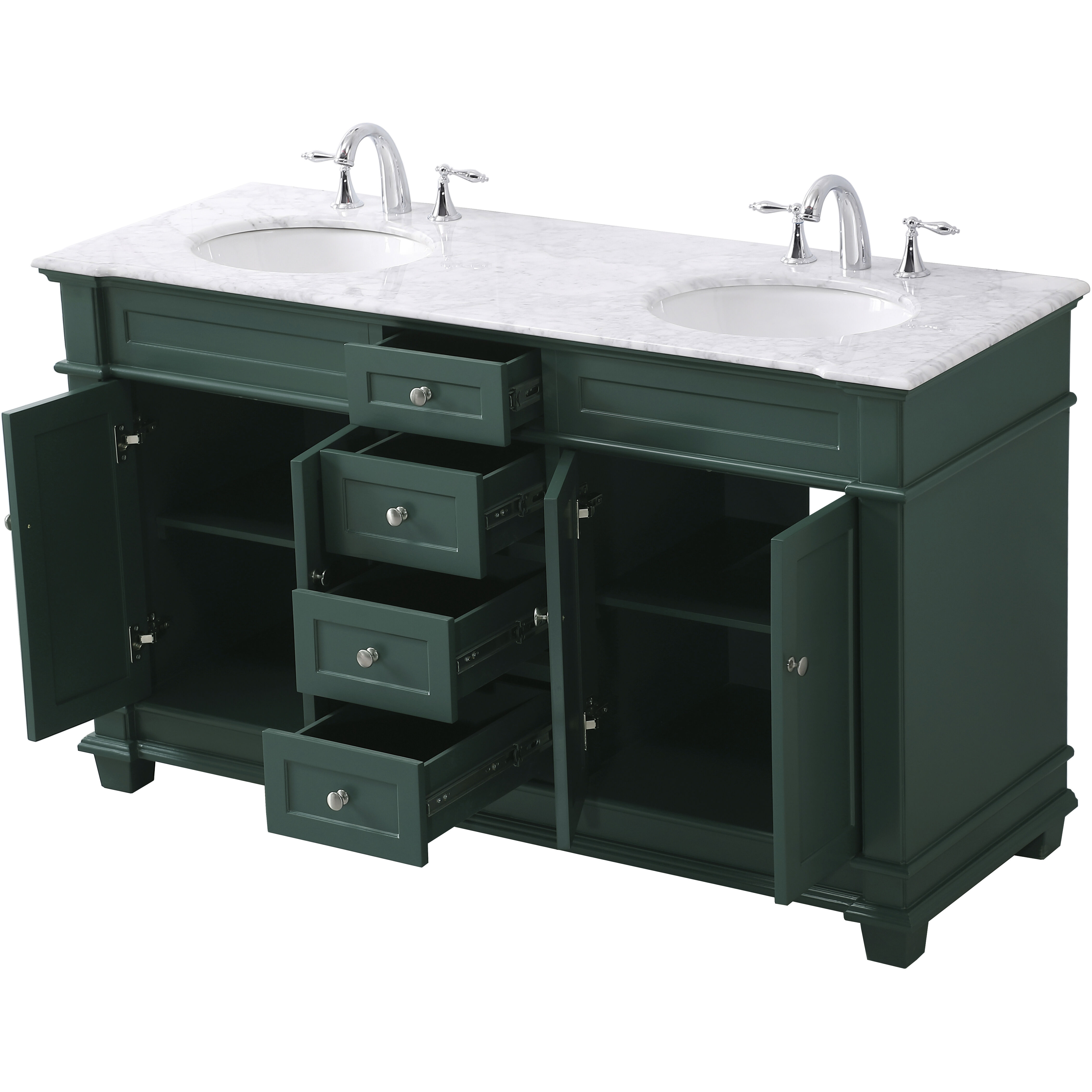 Wesley 60 X 22 X 35 inch Black Vanity Sink Set