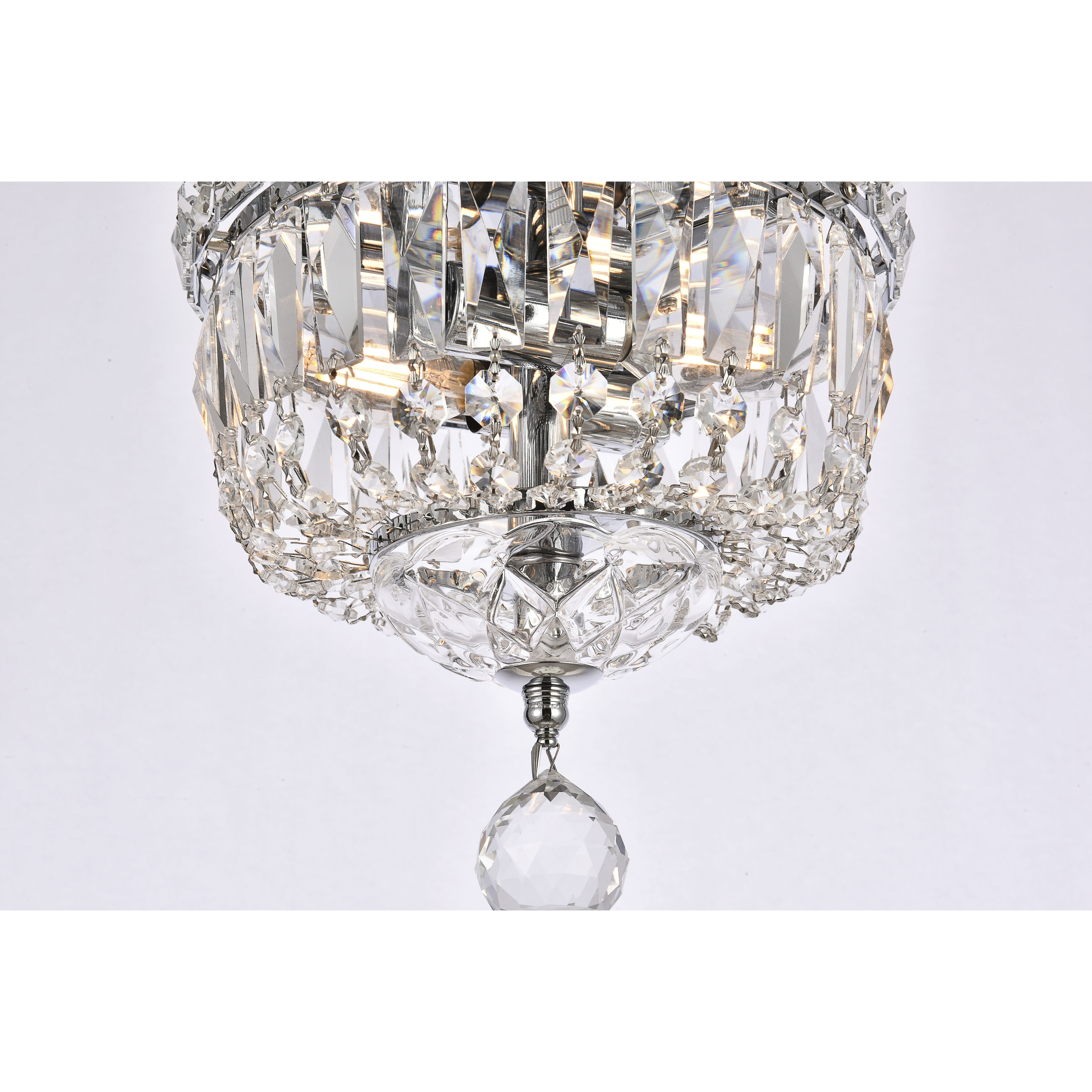 Tranquil 2 Light 8 inch Chrome Flush Mount Ceiling Light in Royal Cut