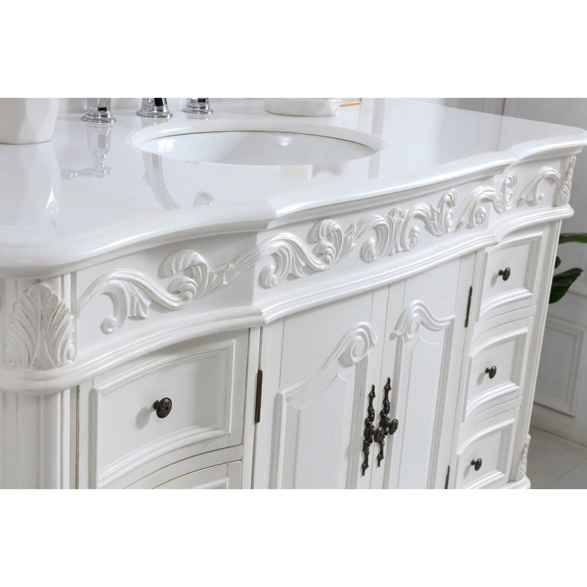 Oakland 48 X 22 X 36 inch Antique White Vanity Sink Set