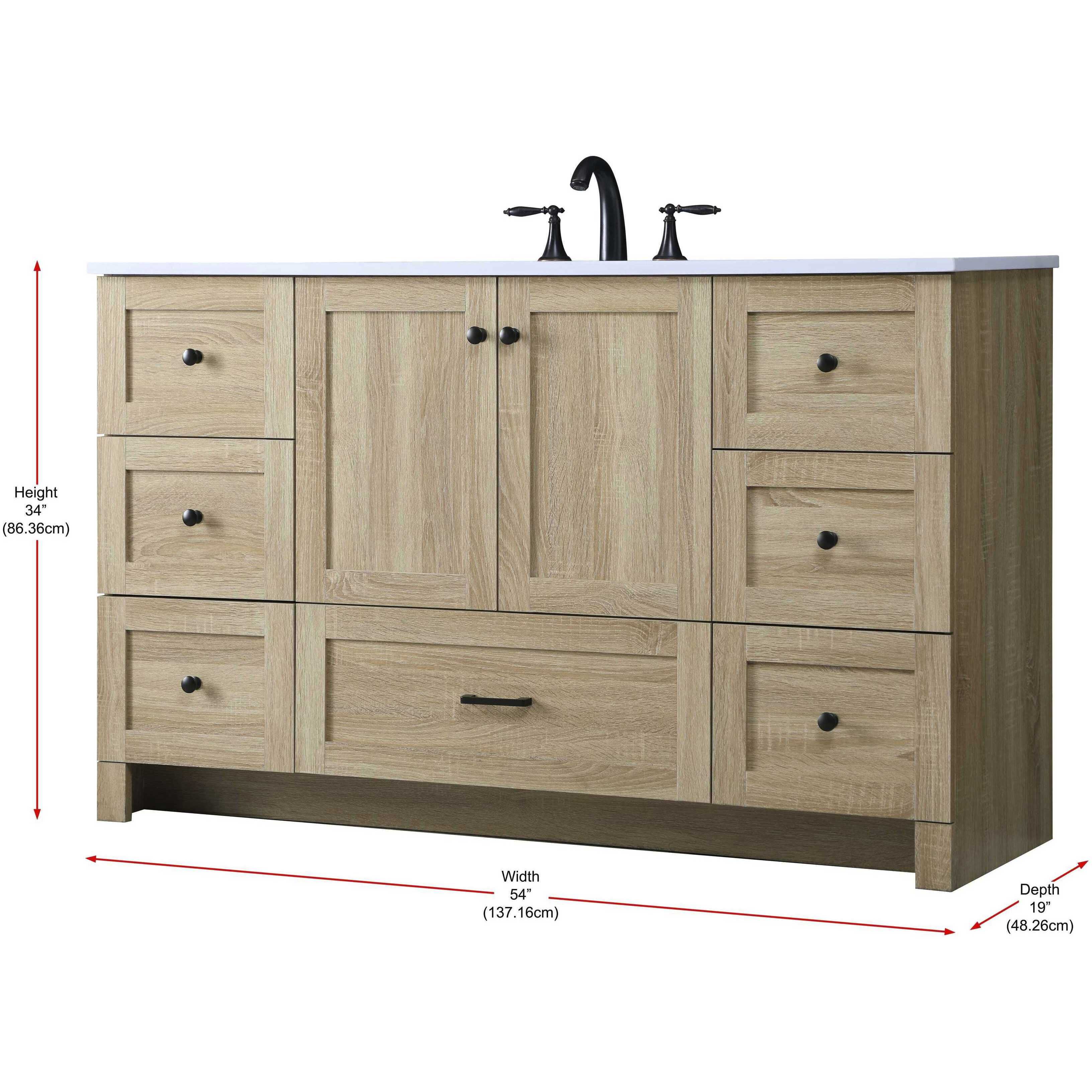 Soma 54 X 34 inch Mango Wood Bathroom Vanity Cabinet