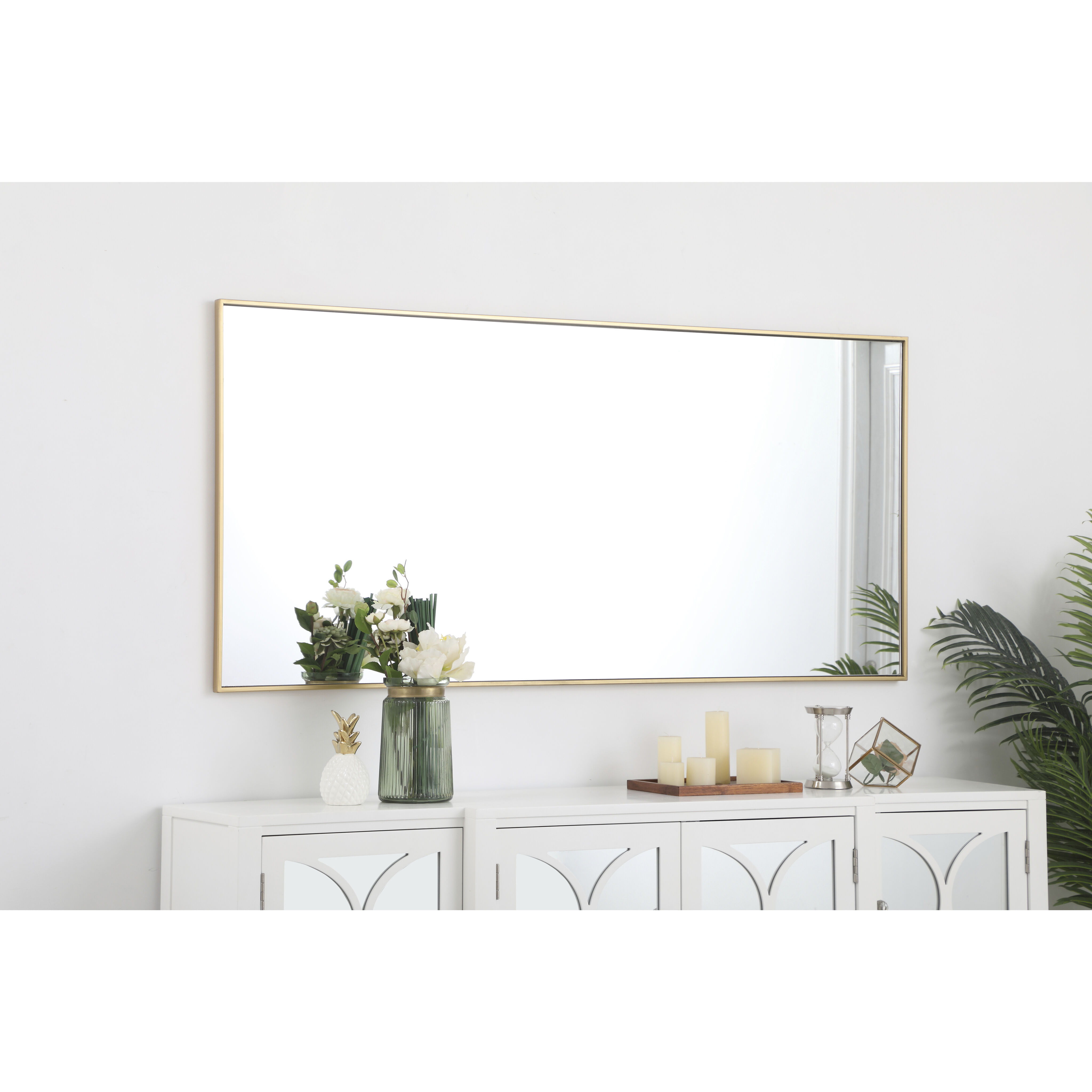 Monet 60 X 30 inch Brass Wall Mirror