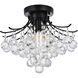 Toureg 3 Light 16 inch Black and Clear Flush Mount Ceiling Light