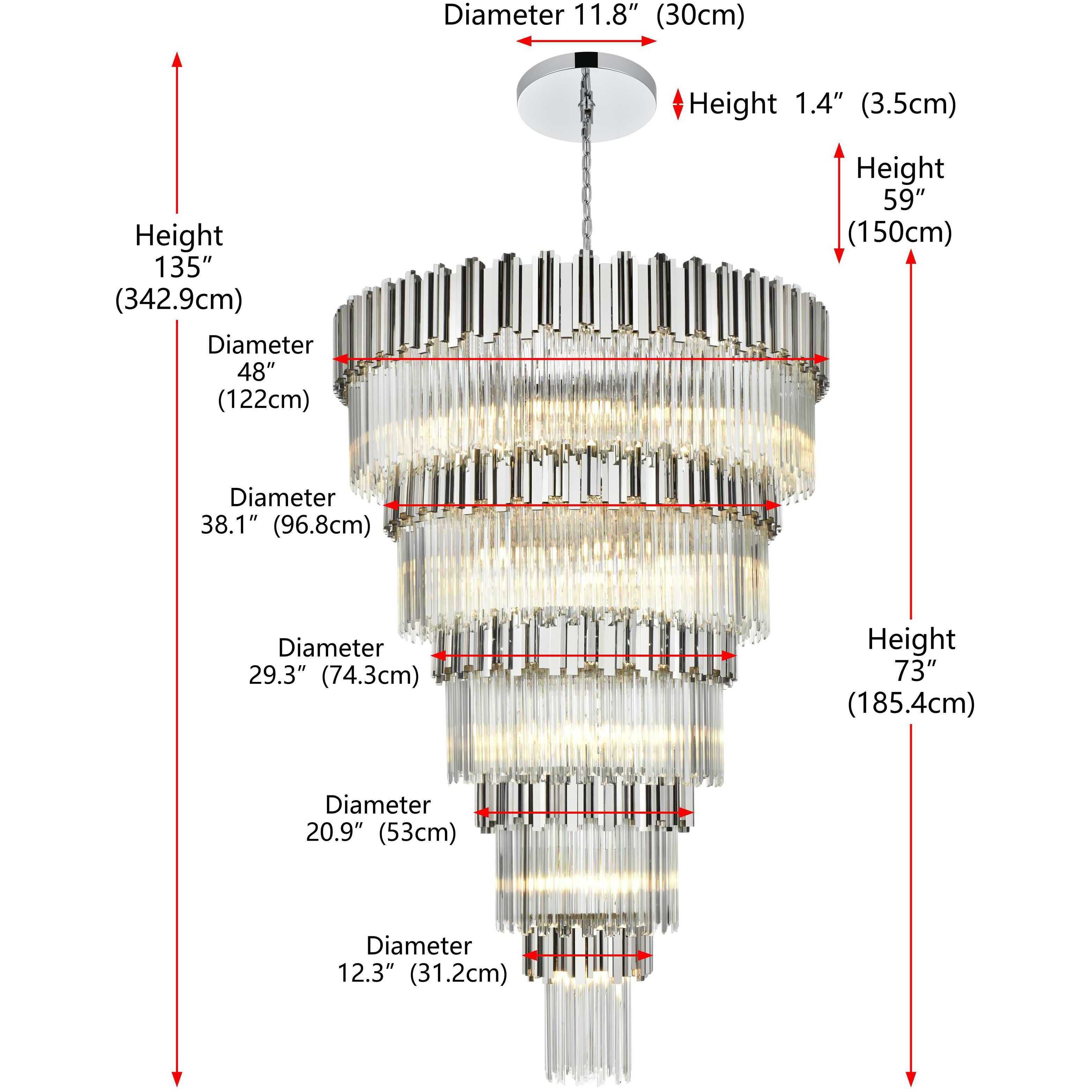 Willow 39 Light 48 inch Chrome Chandelier Ceiling Light