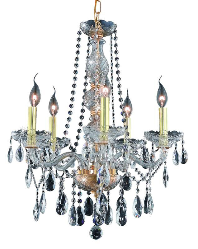 Verona 5 Light 21 inch Gold Dining Chandelier Ceiling Light in Clear, Royal Cut