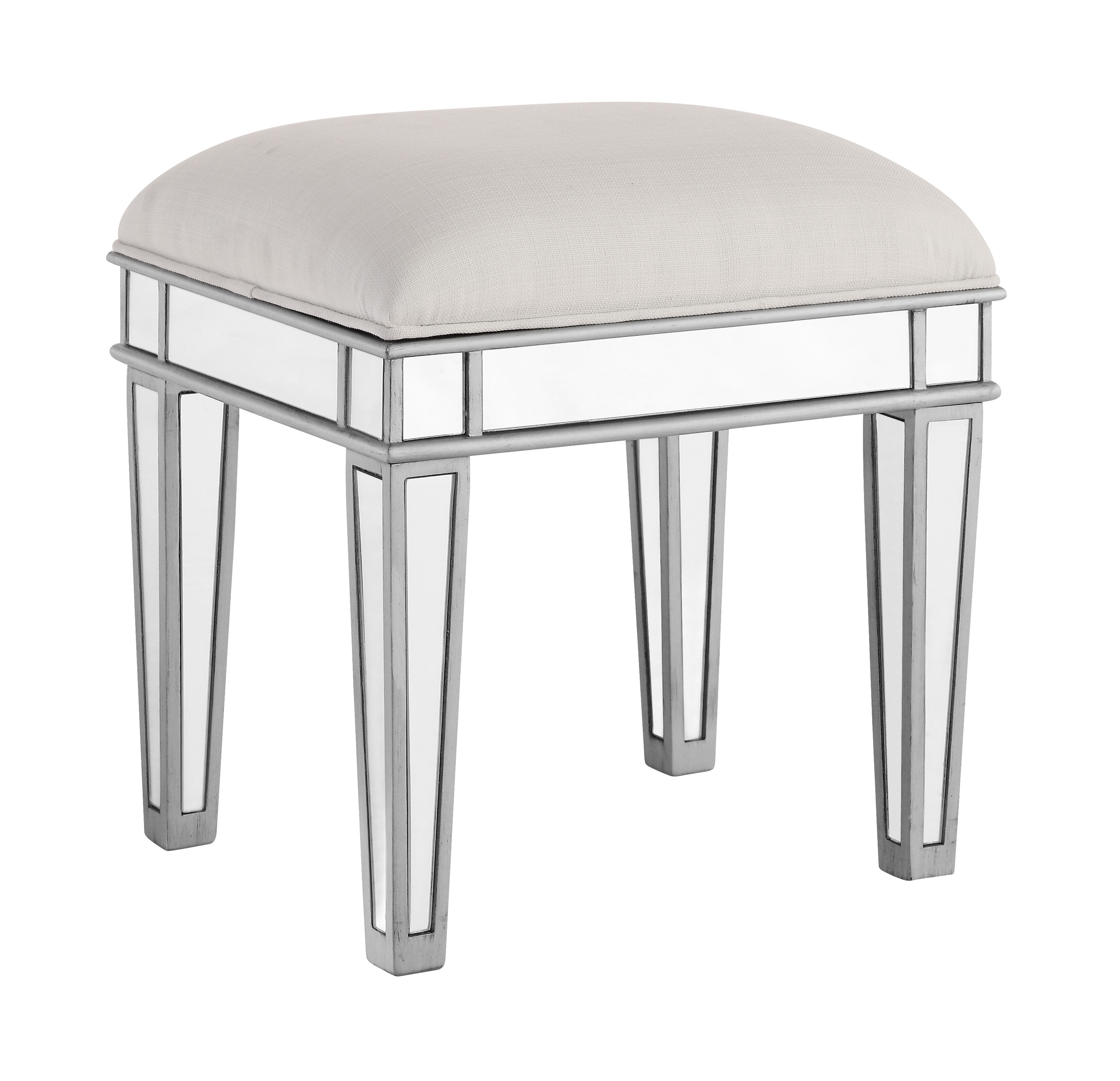 Elegant Lighting MF6 1007S Contempo 18 inch Silver Vanity Stool