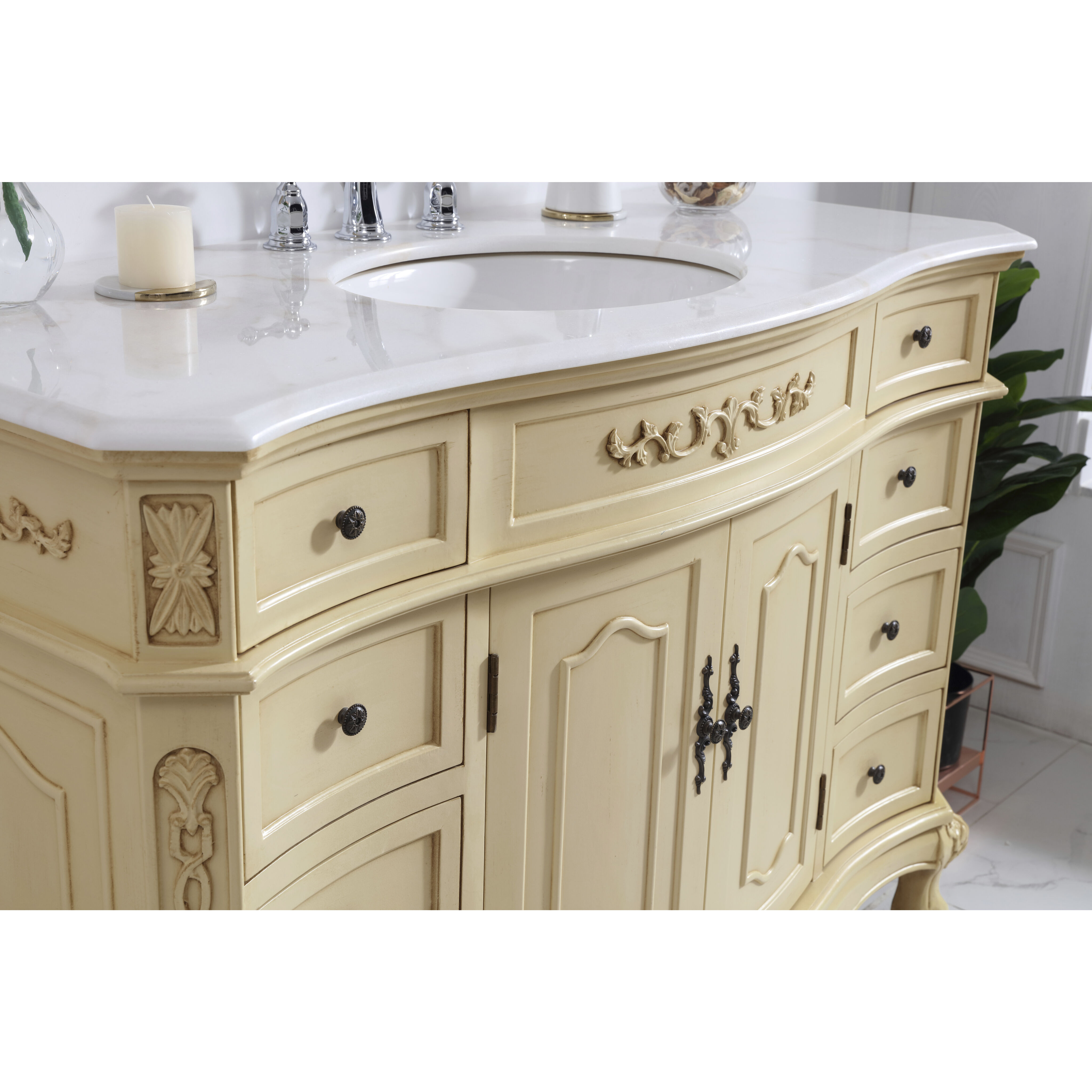 Danville 48 X 21 X 36 inch Light Antique Beige Vanity Sink Set