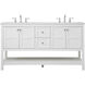 Theo 60 X 22 X 34 inch White Vanity Sink Set