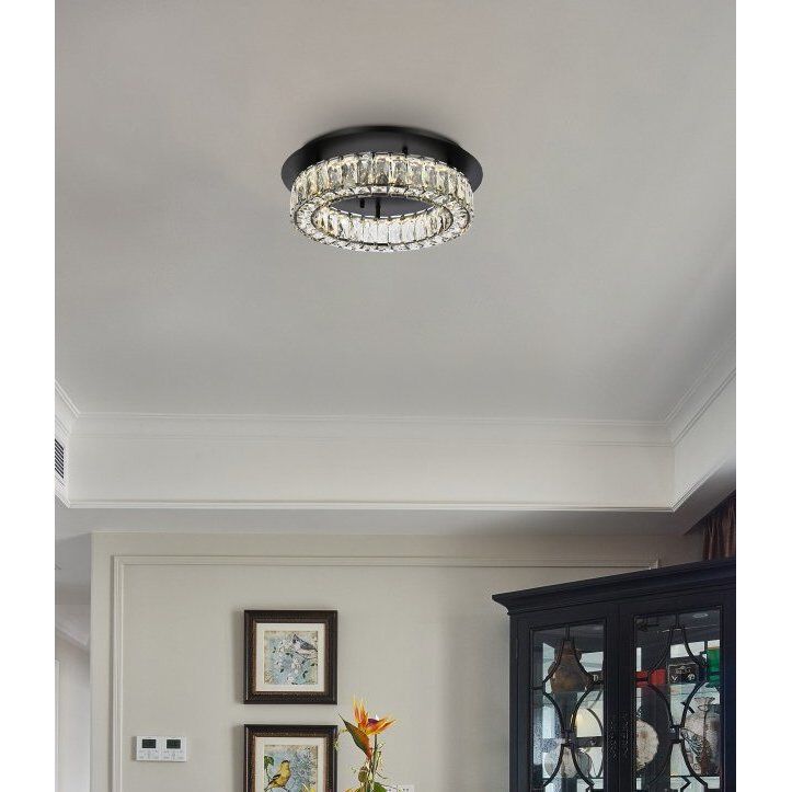 Monroe 1 Light 18 inch Black Flush Mount Ceiling Light