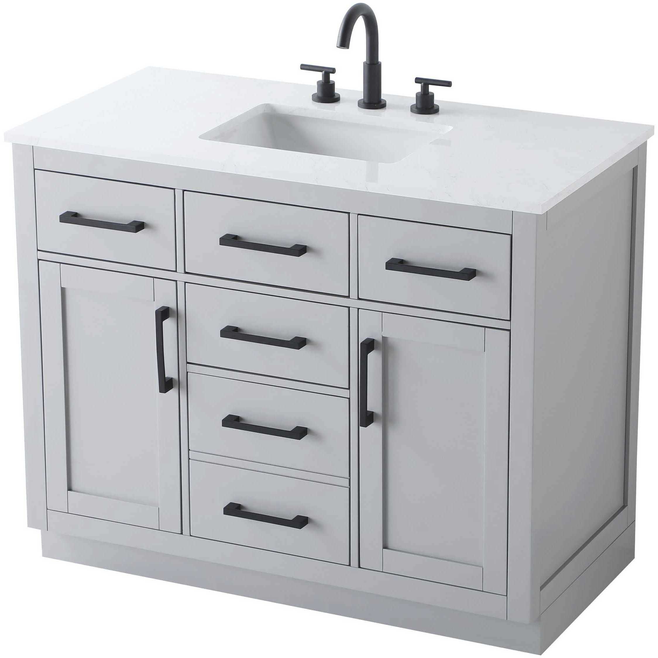 Alden 42 X 35 inch Grey Bathroom Vanity Cabinet