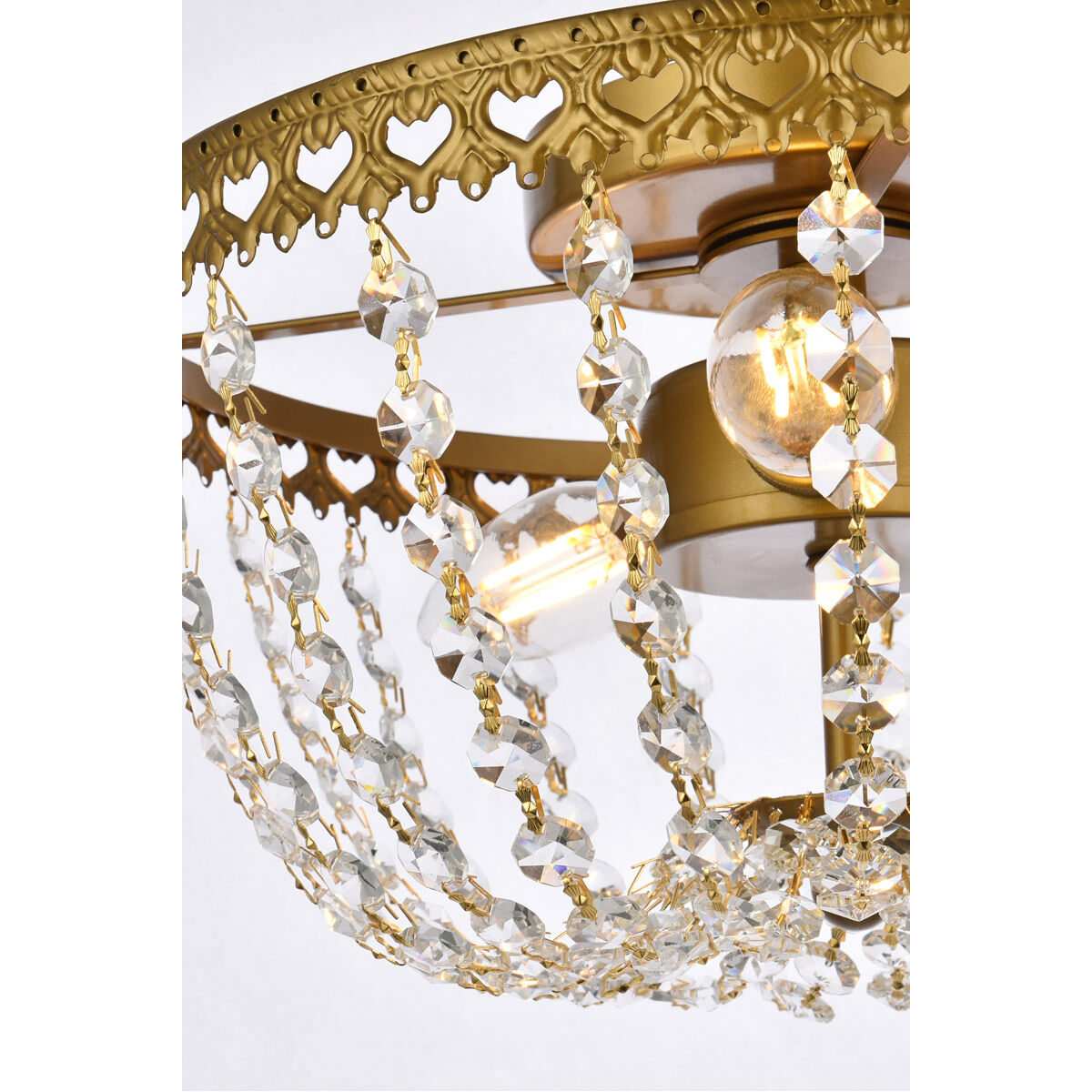 Kylie 3 Light 12 inch Brass Flush Mount Ceiling Light
