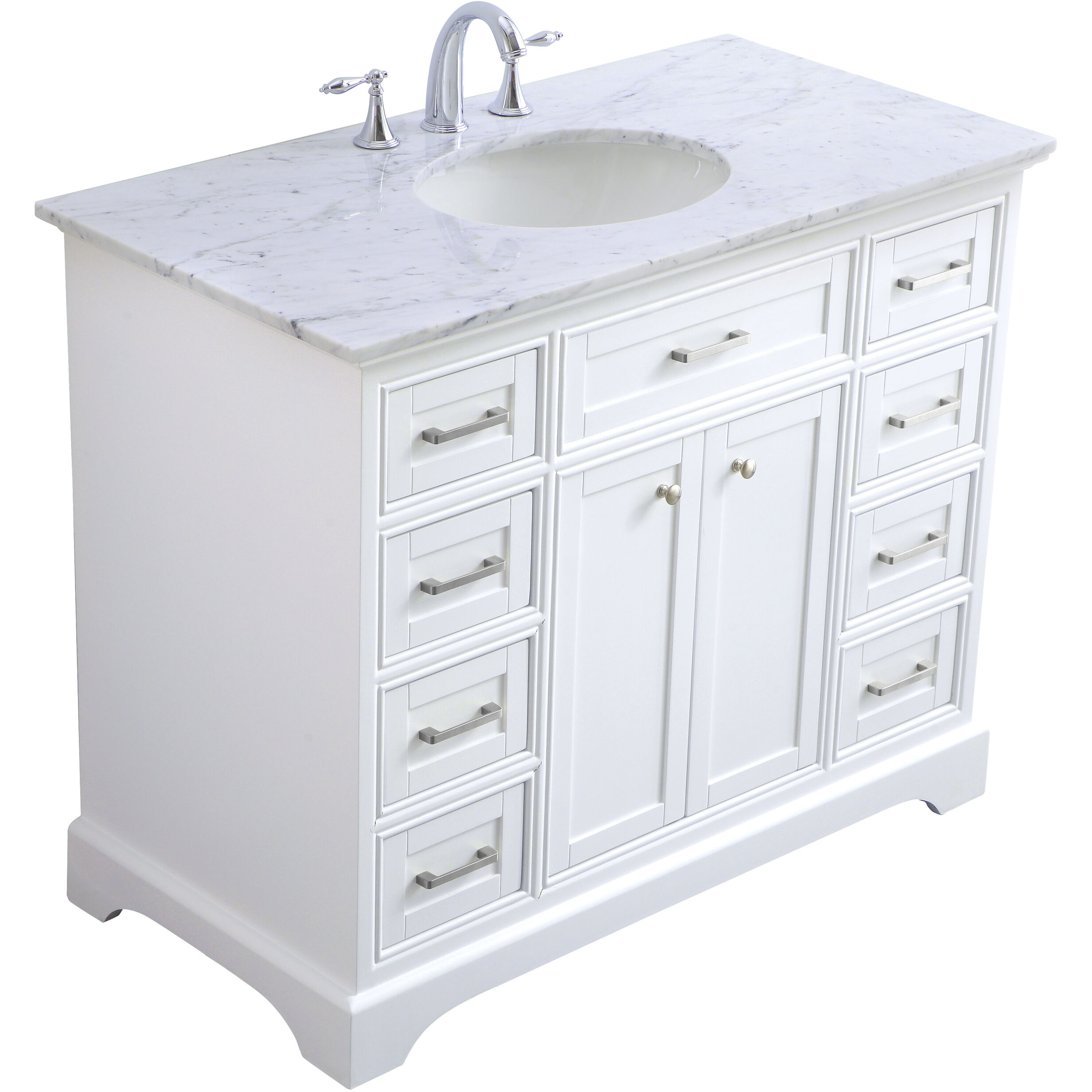 Americana 84 X 21.5 X 70 inch White Vanity Sink Set