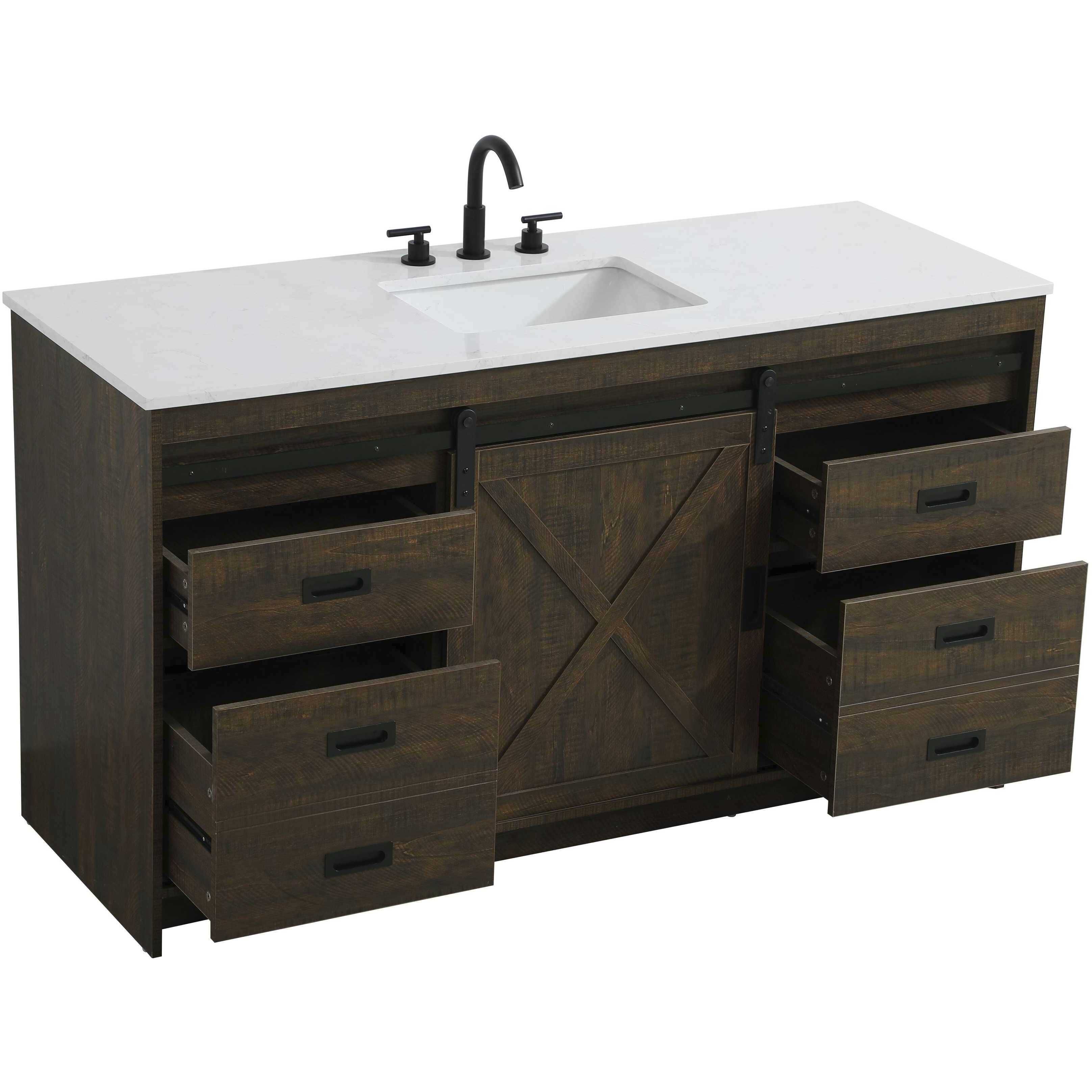 Austin 60 X 34 inch Expresso Bathroom Vanity Cabinet