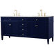 Park Avenue 72 X 22 X 35 inch Blue Vanity Sink Set