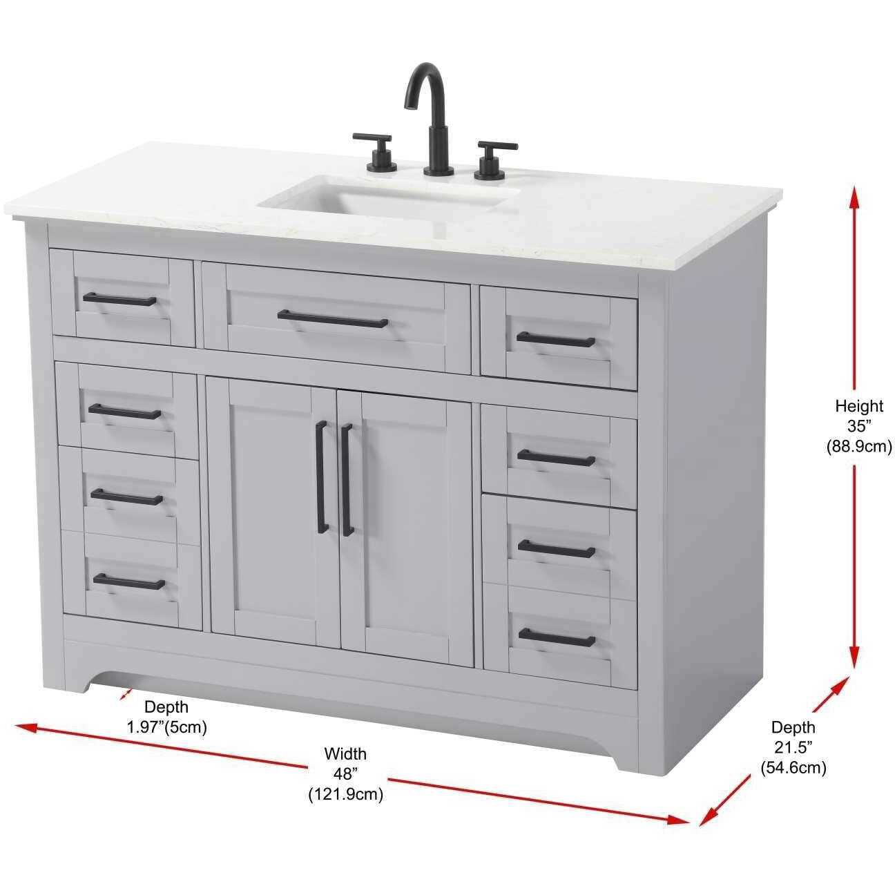 Remington 48 X 35 inch Grey Bathroom Vanity Cabinet
