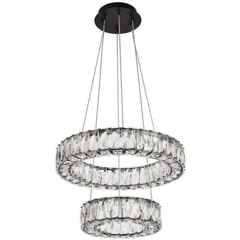 Monroe 2 Light 18 inch Black Pendant Ceiling Light