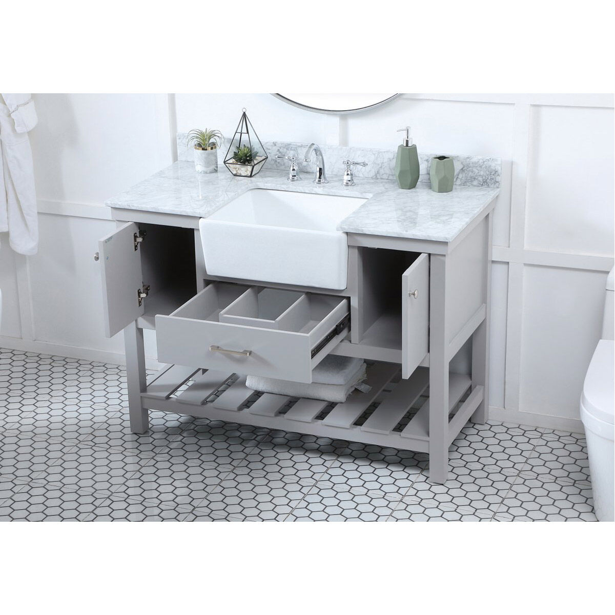 Clement 48 X 22 X 34 inch Grey Bathroom Vanity Cabinet