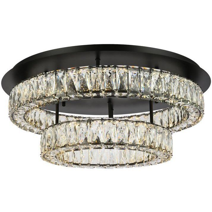 Monroe 2 Light 26 inch Black Flush Mount Ceiling Light