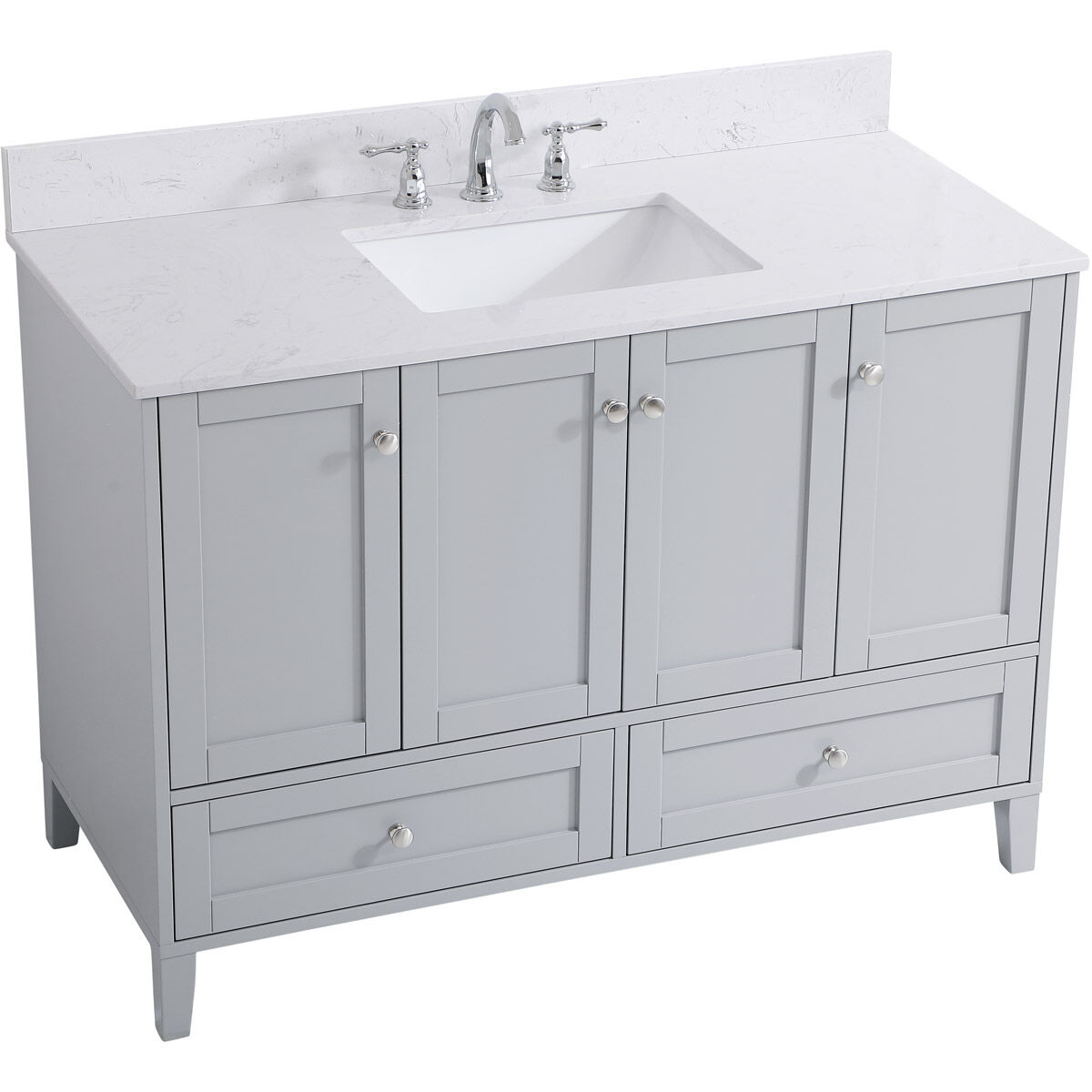 Sommerville 48 X 22 X 34 inch Grey Vanity Sink Set in Gray