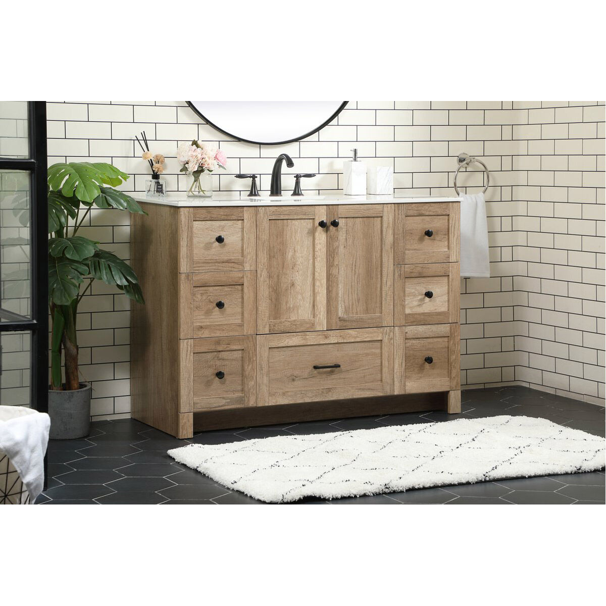 Soma 48 X 19 X 34 inch Natural Oak Vanity Sink Set