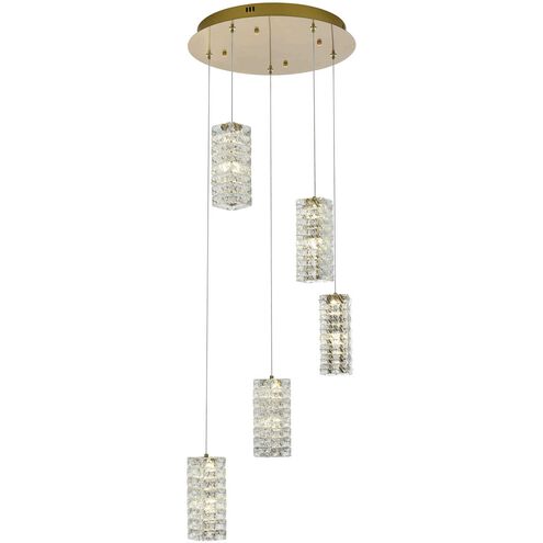 Aston 5 Light 20 inch Satin Gold Pendant Ceiling Light
