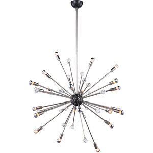 Nebula 24 Light 36 inch Bronze and Polished Nickel Chandelier Ceiling Light, Urban Classic, Royal Cut Clear Crystal