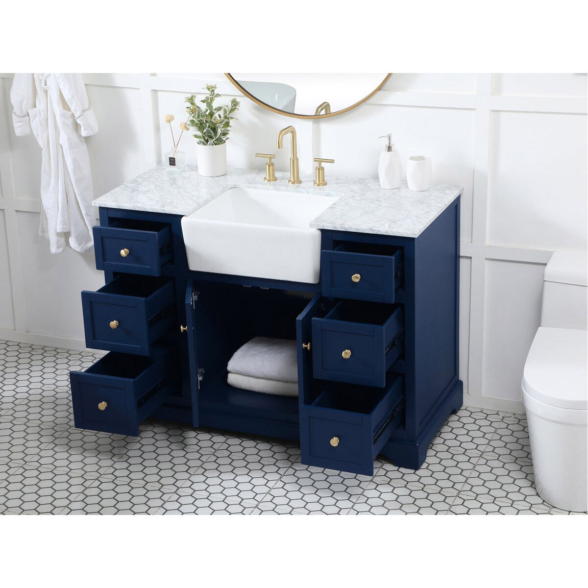 Franklin 48 X 22 X 35 inch Blue Bathroom Vanity Cabinet