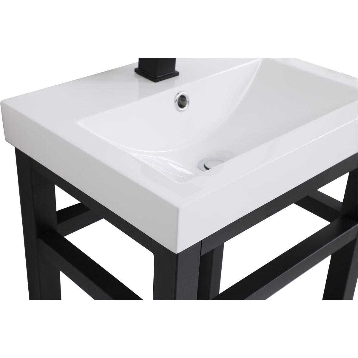 Raya 18 X 13.5 X 34 inch Black and White Vanity Sink Set