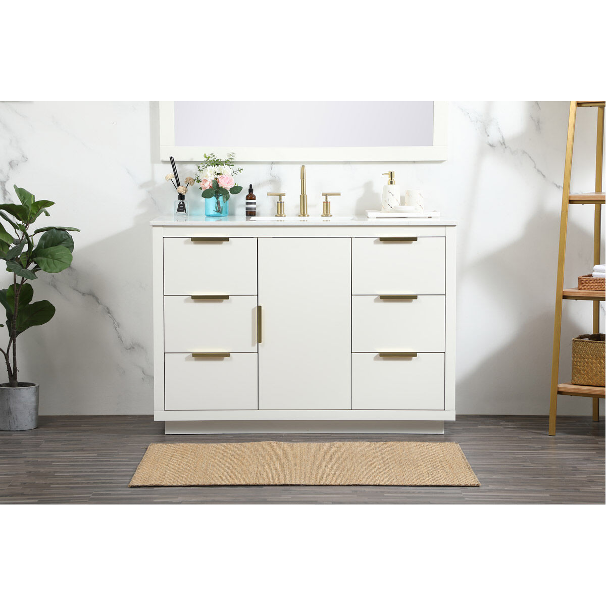 Blake 48 X 22 X 34 inch White Vanity Sink Set