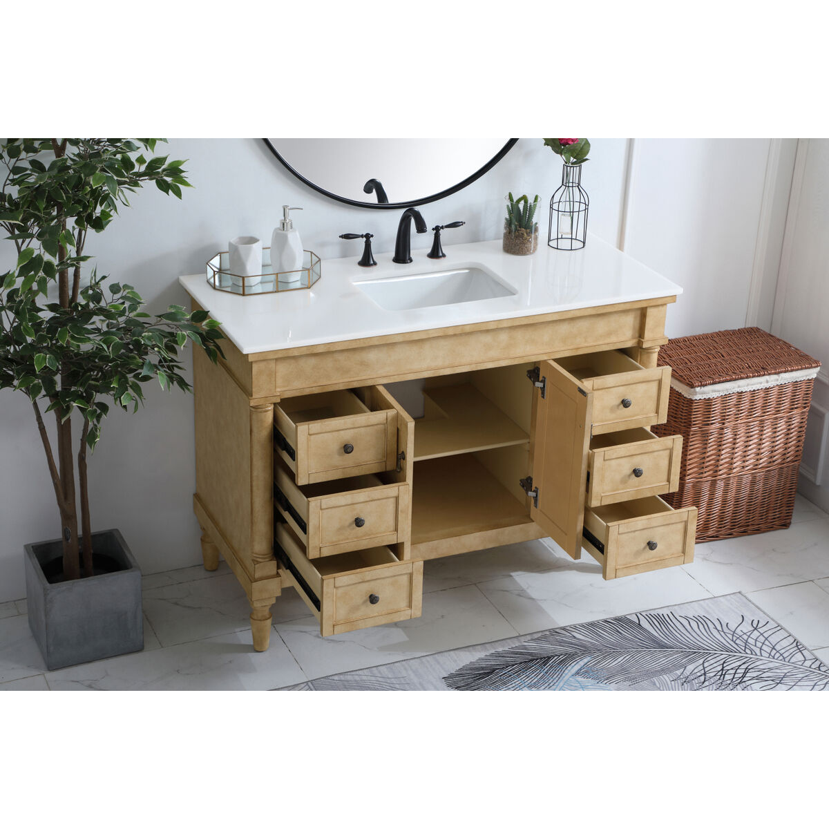 Lexington 48 X 21.5 X 35 inch Antique Beige Vanity Sink Set