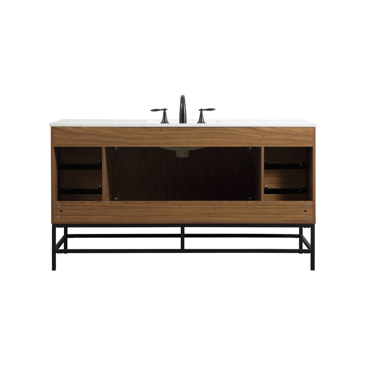 Eugene 60 X 22 X 33.5 inch Walnut Brown Vanity Sink Set