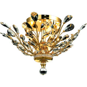 Orchid 4 Light 20 inch Gold Flush Mount Ceiling Light in Clear, Royal Cut