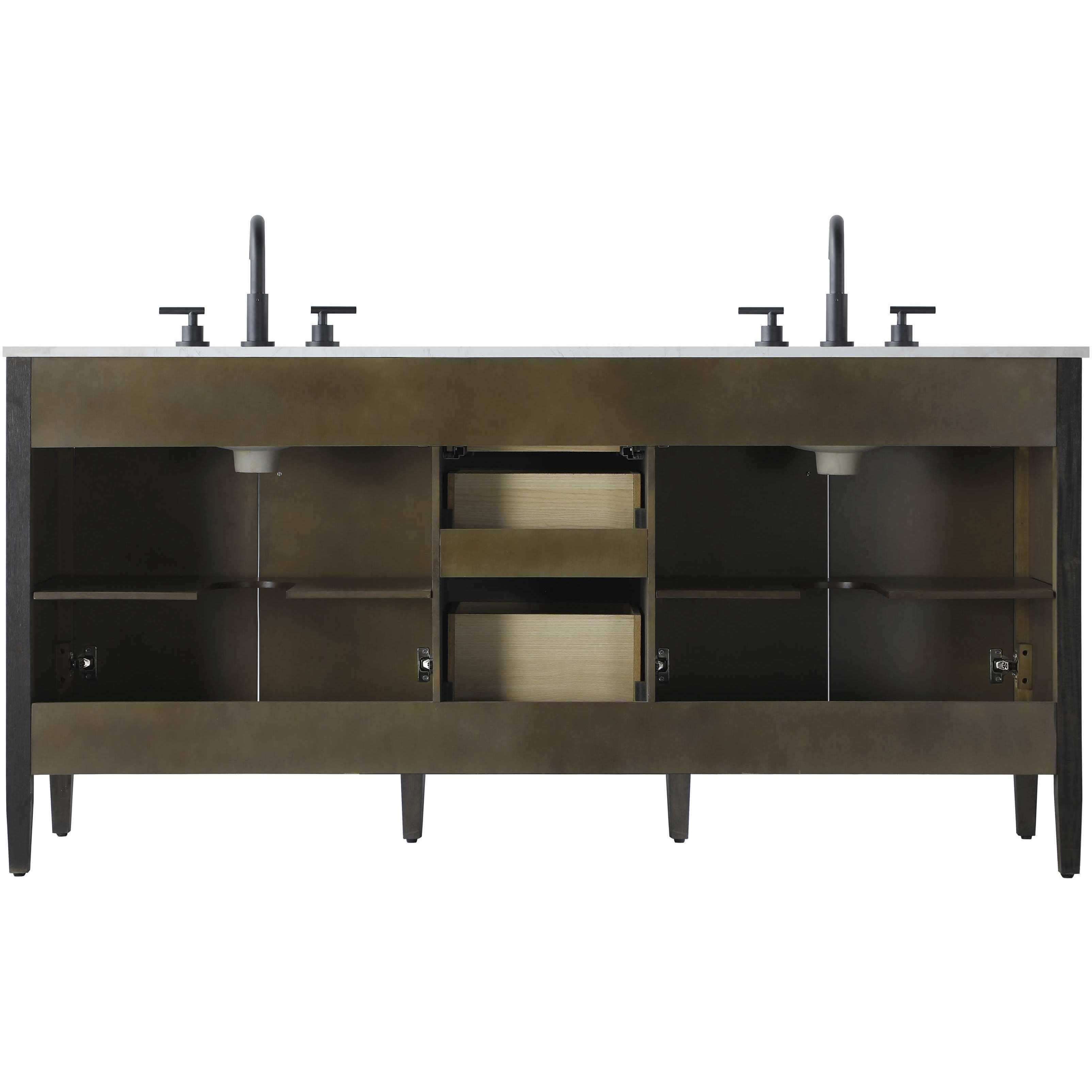 Blakely 72 X 34 inch Chocolate Oak Bathroom Vanity Cabinet