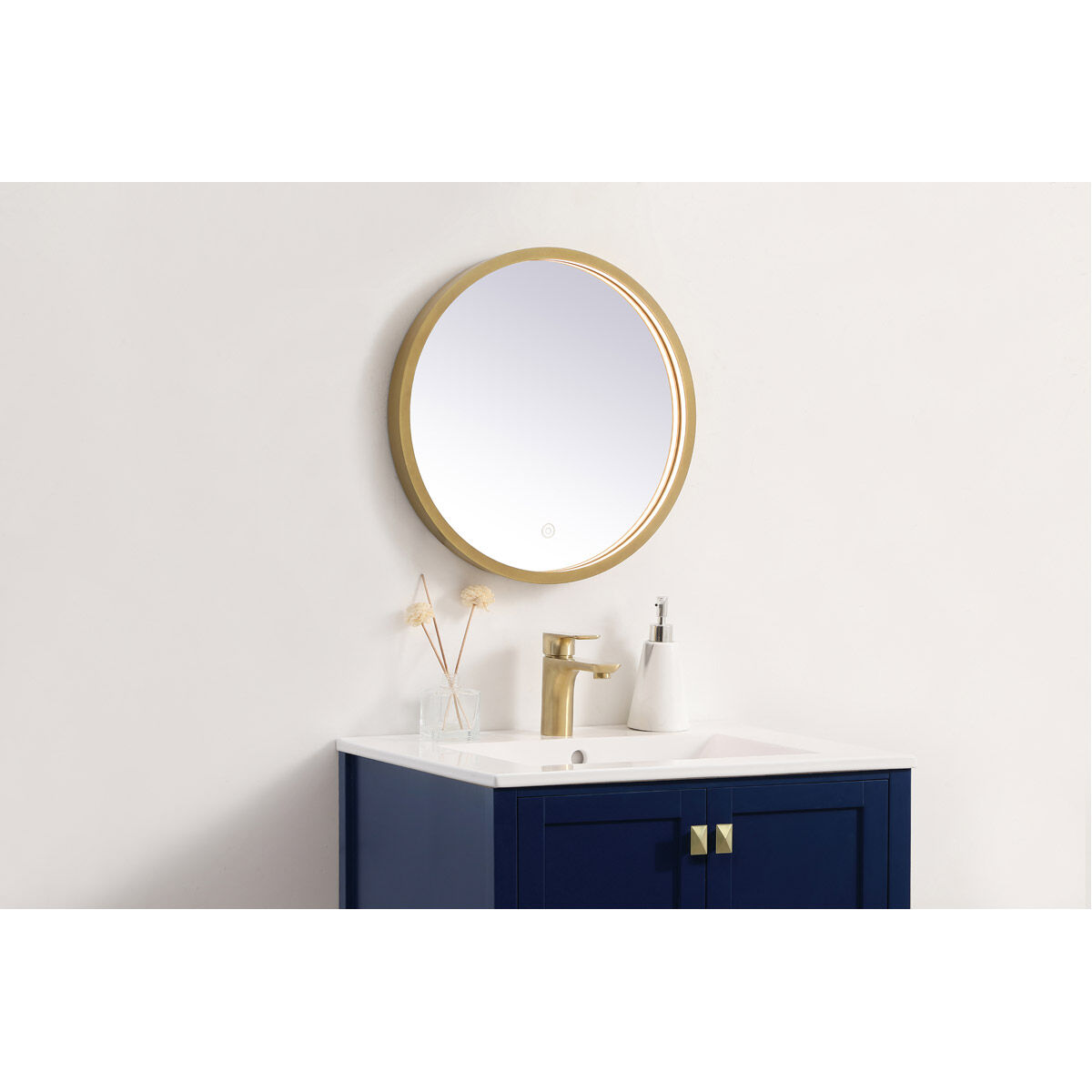 Pier 18 X 18 inch Brass LED Mirror